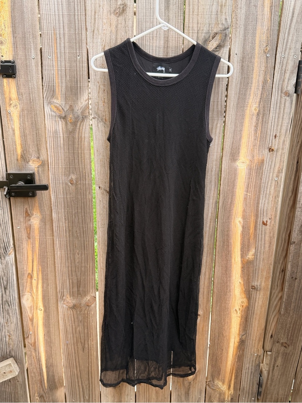 Stussy Black Mesh Sleeveless Maxi Dress Size Medium